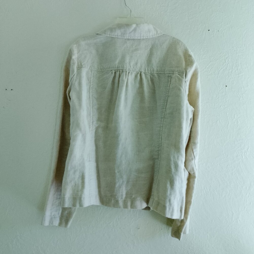 100% Linen Jacket Y2K Cottagecore Natural Fabric Capsule Academia - Picture 6 of 11